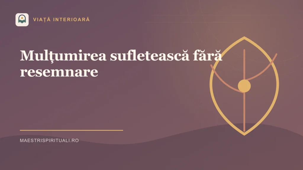 Mulțumirea sufletească fără resemnare